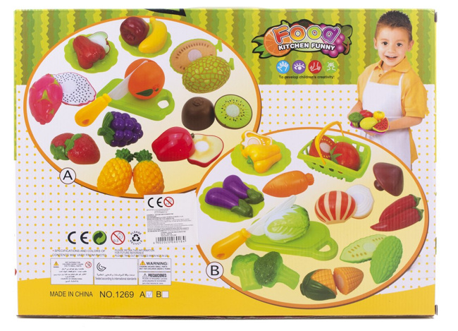 zestaw warzyw i owoców do zabawy